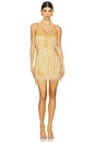 view 1 of 6 Beaded Fringe Mini Dress in Gold