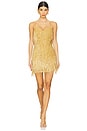 view 5 of 6 Beaded Fringe Mini Dress in Gold