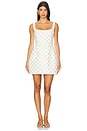 view 1 of 4 Square Neck Tulip Mini Dress in Cream