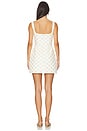 view 3 of 4 Square Neck Tulip Mini Dress in Cream