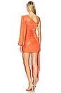 view 4 of 5 One Shoulder Cut Out Mini Dress in Orange