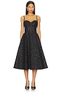 view 1 of 5 Beaded Embellished Skater Midi Dress in Black
