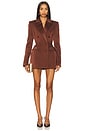 view 1 of 3 MONICA 사틴 블레이저 in Brown