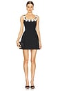 view 1 of 4 Square Neck Structured Mini Dress in Black
