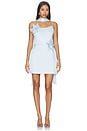 view 2 of 5 Flower Trim Mini Dress in Blue