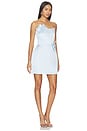 view 3 of 5 Flower Trim Mini Dress in Blue