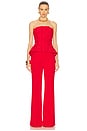 view 4 of 5 Peplum Flower Detail Top in Red