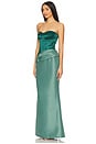 view 3 of 4 The Two-Tone Undressed Gown in Dark Teal & Sage
