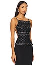view 3 of 6 Embellished Woven Leo Top in Black