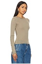 view 2 of 4 Sheer Essentials Long Sleeve Top in Taupe