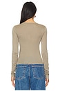 view 3 of 4 Sheer Essentials Long Sleeve Top in Taupe