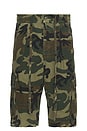 view 1 of 6 Pleated Cargo Shorts in Camo