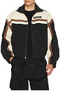 view 1 of 5 Canvas Moto Bomber in Black & Brown