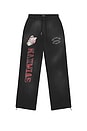 view 1 of 5 CALÇA DE MOLETOM LARGAS DES NATIONS in Aged Black