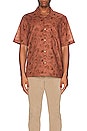 view 3 of 3 Flora Sketches Aloha Shirt in Red
