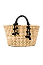 view 1 of 4 Mari Tote Black Pompom Tote in Off White