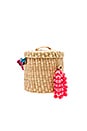 view 3 of 5 The Ana Bucket Mini Pom Bag in Coral Tassel