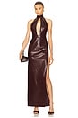 view 1 of 4 Nessa Leather Dress in Lava Intensa