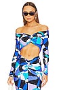 view 1 of 4 TOP CROPPED WIDE NECK in Psychedelic Blue