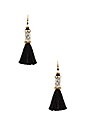 view 1 of 2 Kata Cylinder Tassel Earrings in Black