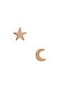 view 1 of 3 Moon & Star Studs in Gold