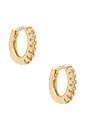 view 1 of 3 Lucy Micro Pave Huggy Hoop Earrings in Gold