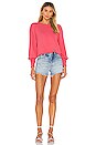 view 4 of 4 Bethany Puff Sleeve Sweatshirt in Flamingo