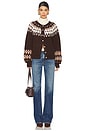 view 4 of 4 Lula Fair Isle Cardigan in Coffee