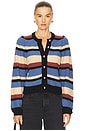 view 1 of 4 Carmela Cardigan in Velour Multi Stripe