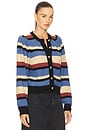 view 2 of 4 Carmela Cardigan in Velour Multi Stripe