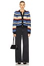 view 4 of 4 Carmela Cardigan in Velour Multi Stripe