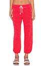 view 1 of 4 Hamptons Stripe Medora Capri Sweatpant in Flag Red
