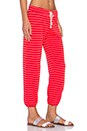 view 2 of 4 Hamptons Stripe Medora Capri Sweatpant in Flag Red