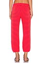 view 3 of 4 Hamptons Stripe Medora Capri Sweatpant in Flag Red