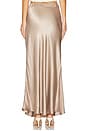 view 5 of 7 Maribel Bias Skirt with Slit in Mushroom