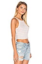 view 2 of 4 Winnie Stripe Crop Tank in Cream Stripe