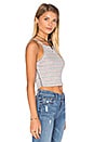 view 2 of 4 Winnie Stripe Crop Tank in Heather Grey