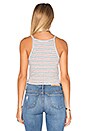 view 3 of 4 Winnie Stripe Crop Tank in Heather Grey