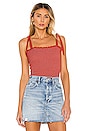 view 1 of 4 April Smocked Tank in Vintage Red