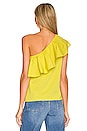 view 3 of 4 Noella Ruffle One Shoulder in Chartreuse