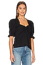 view 2 of 4 Bernadette Sweetheart Blouse in Jet Black