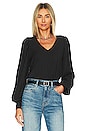 view 1 of 4 Tabitha Full Sleeve V Neck Top in Jet Black