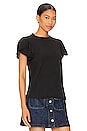 view 2 of 4 Kennedy Contrast Tulip Sleeve Top in Jet Black