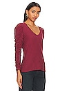 view 2 of 4 Renee Shirred Sleeve V-neck Top in Curtain Call
