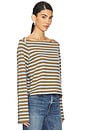 view 2 of 4 Bryce Stripe Boat Neck Top in Capers Prato Stripe