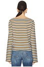 view 3 of 4 Bryce Stripe Boat Neck Top in Capers Prato Stripe