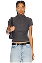 view 1 of 5 Katie Draped Top in Marled Grey