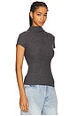 view 2 of 5 Katie Draped Top in Marled Grey