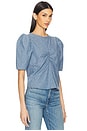 view 2 of 4 Cecily Baby Doll Top in Blue Chambray Faded Blue