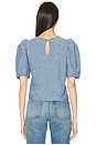 view 3 of 4 Cecily Baby Doll Top in Blue Chambray Faded Blue